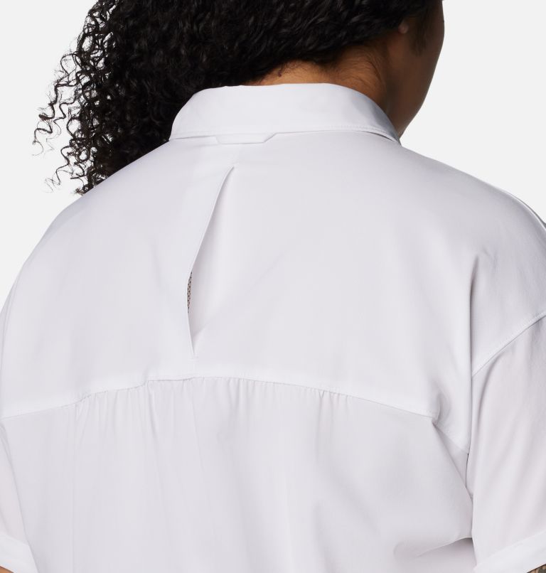 Women's Boundless Trek Short Sleeve Button Up - Plus Size, Color: White, image 5