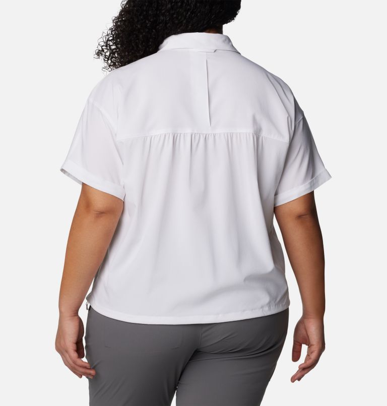 Women's Boundless Trek Short Sleeve Button Up - Plus Size, Color: White, image 2