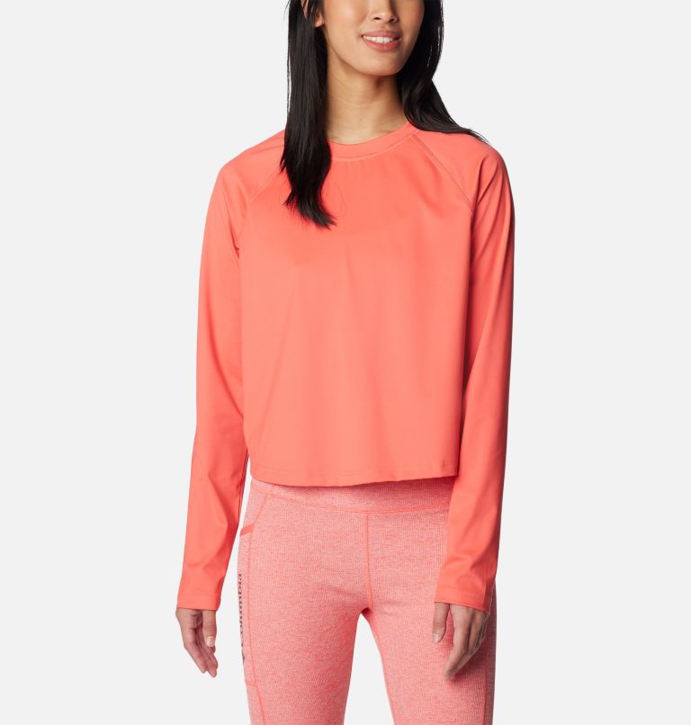 Women's Boundless Trek Active Long Sleeve Shirt, Color: Juicy, image 1