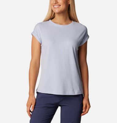 Columbia Long Sleeve Athletic Shirt Womens Medium Scoop Neck Cotton Blend  White