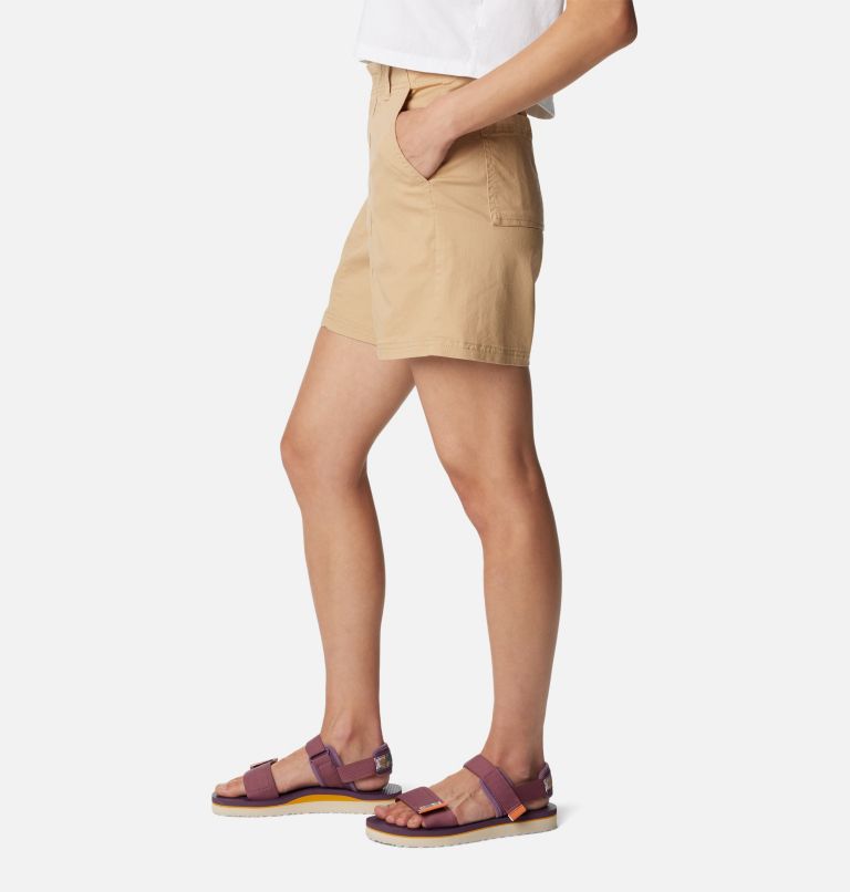 Women's Calico Basin Cotton Shorts, Color: Canoe, image 3