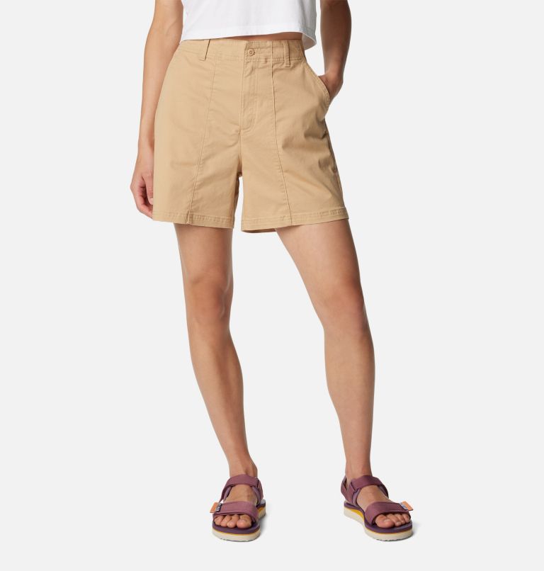 Thumbnail: Women's Calico Basin Cotton Shorts, Color: Canoe, image 1