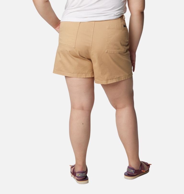 Women's Calico Basin Cotton Shorts - Plus Size, Color: Canoe, image 2