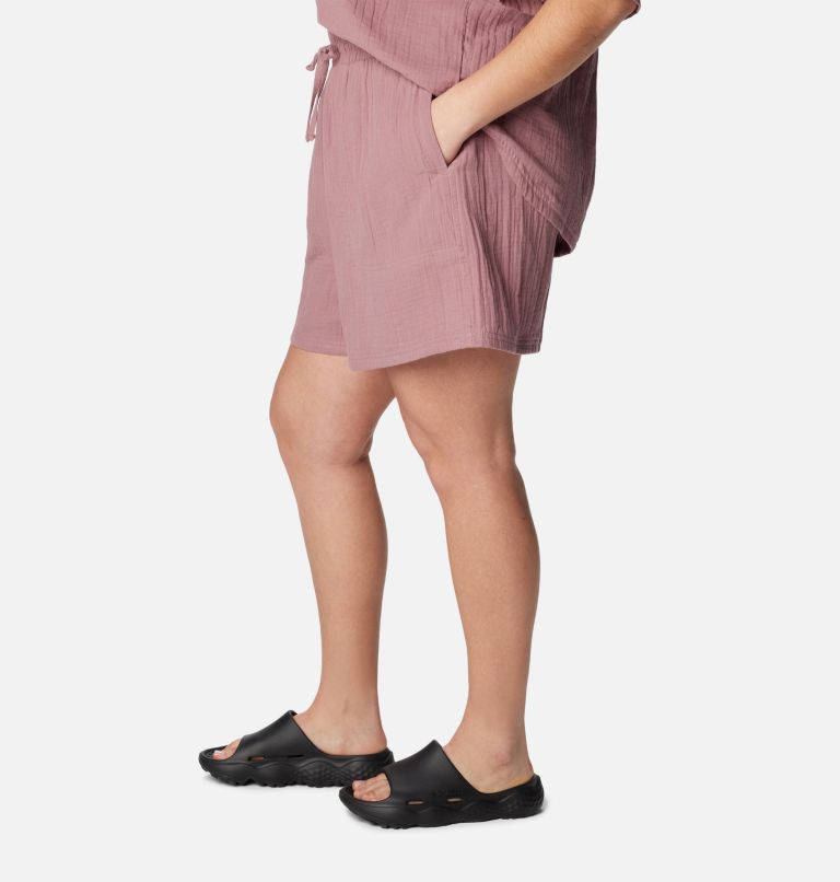 Thumbnail: Women's Holly Hideaway Breezy Shorts - Plus Size, Color: Fig, image 3