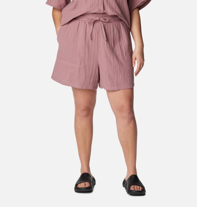 Women's Holly Hideaway Breezy Shorts - Plus Size, Color: Fig, image 1