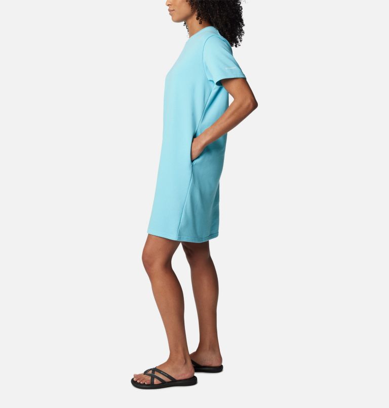 Thumbnail: Women's Columbia Trek French Terry T-Shirt Dress, Color: Aquamarine, image 3