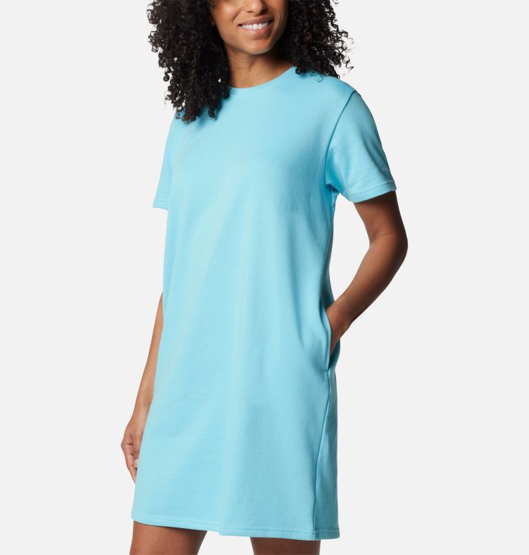 Thumbnail: Women's Columbia Trek French Terry T-Shirt Dress, Color: Aquamarine, image 5