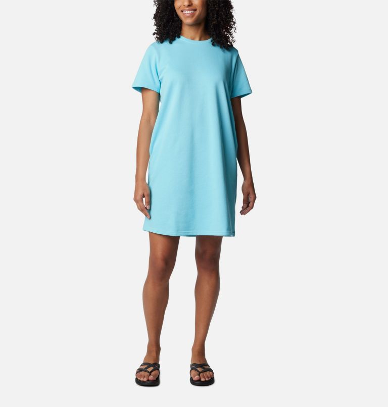 Thumbnail: Women's Columbia Trek French Terry T-Shirt Dress, Color: Aquamarine, image 1
