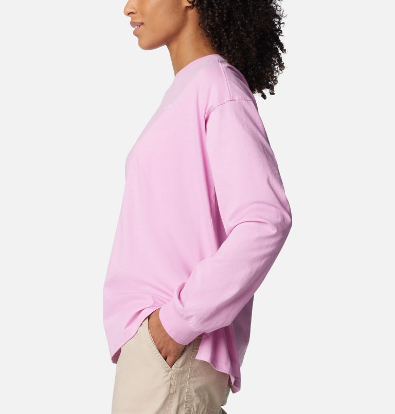Women's North Cascades Branded Long Sleeve Crew, Color: Cosmos, Varsity Arch, image 3