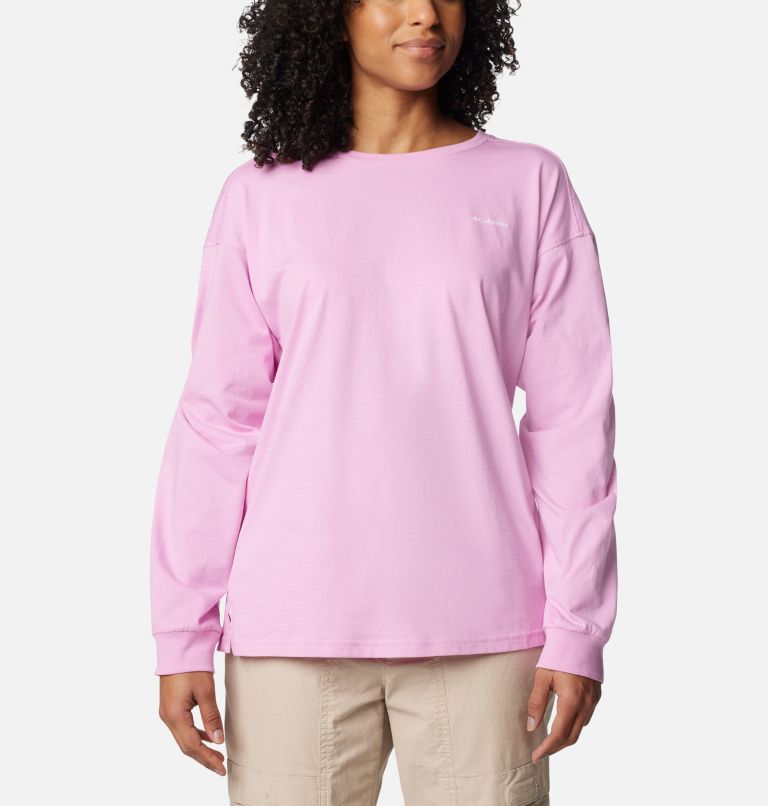 Women's North Cascades Branded Long Sleeve Crew, Color: Cosmos, Varsity Arch, image 1