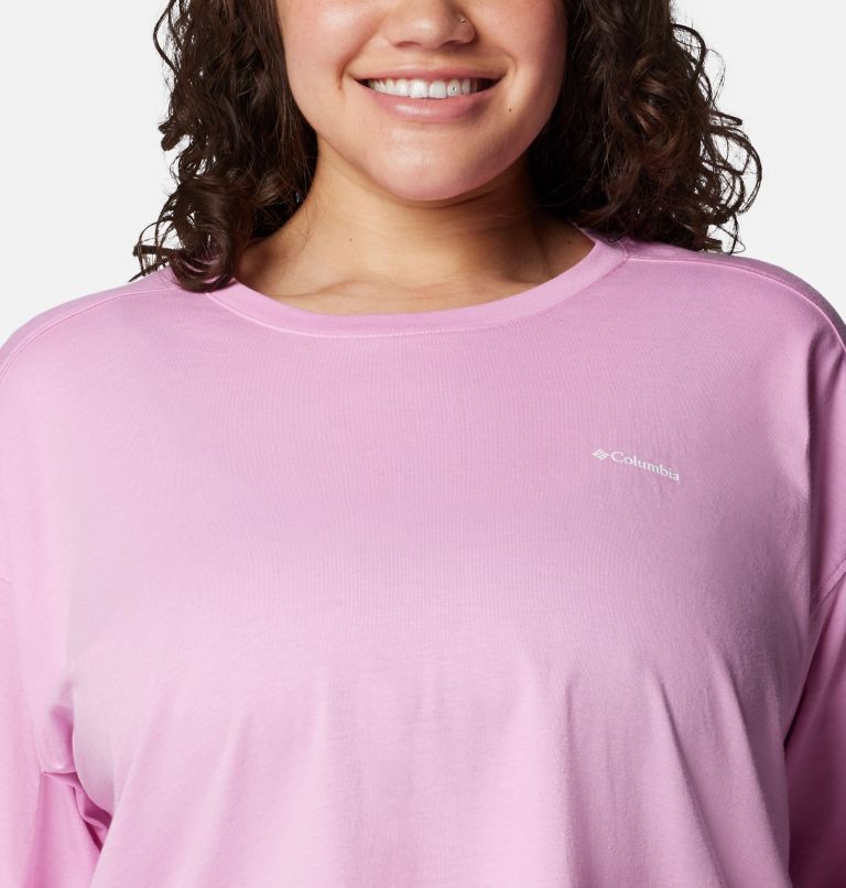 Women's North Cascades Branded Long Sleeve Crew - Plus Size, Color: Cosmos, Varsity Arch, image 4