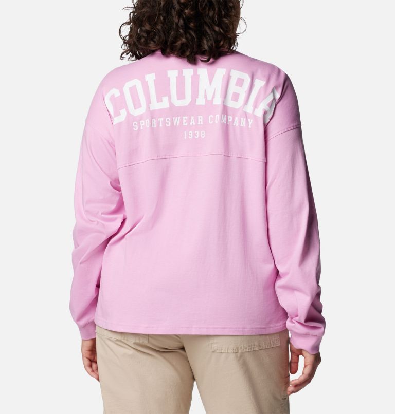 Women's North Cascades Branded Long Sleeve Crew - Plus Size, Color: Cosmos, Varsity Arch, image 2