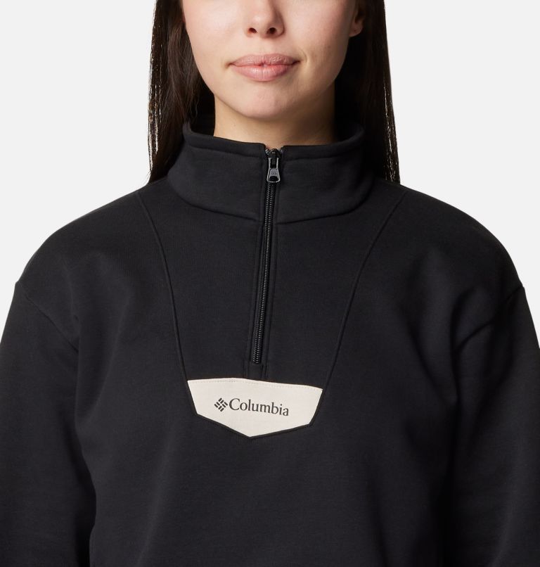 Women's Columbia Lodge Half Zip Fleece, Color: Black, Dark Stone, image 4