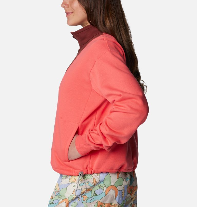 Women's Columbia Lodge Half Zip Fleece, Color: Juicy, Spice, Sunkissed, image 3