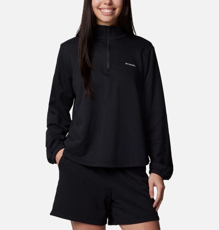 Women's Columbia Trek French Terry Half Zip Pullover, Color: Black, image 5