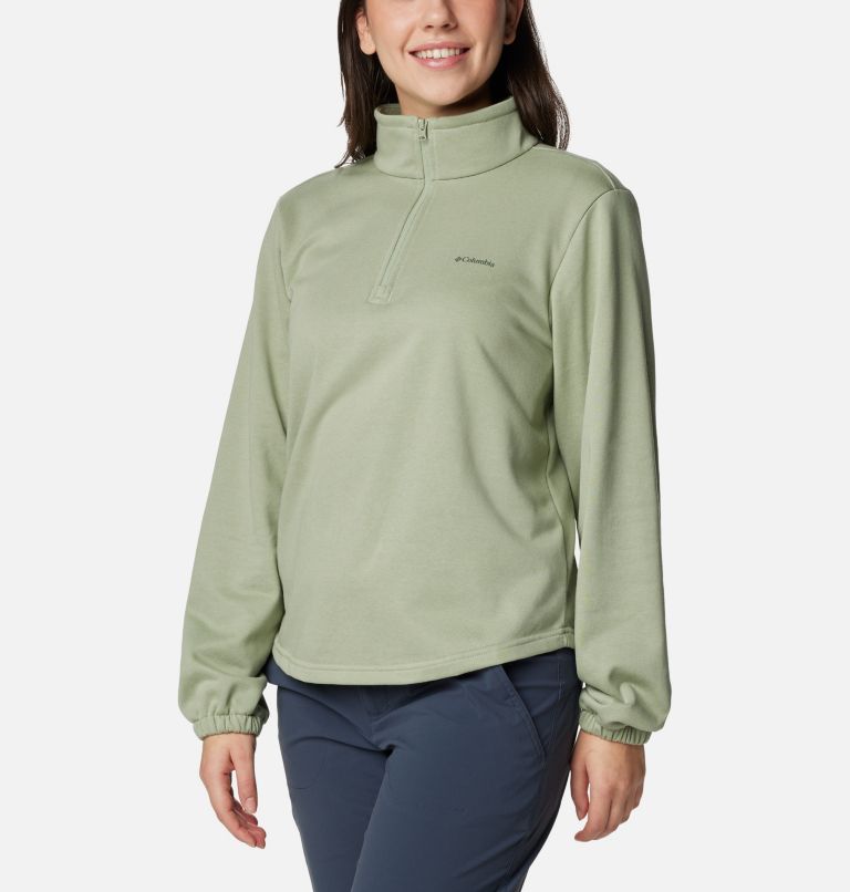 Women's Columbia Trek French Terry Half Zip Pullover, Color: Safari, image 5
