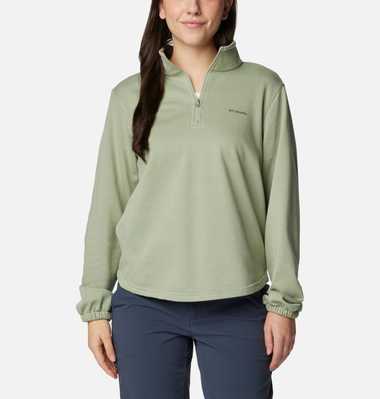 Women's Columbia Trek French Terry Half Zip Pullover, Color: Safari, image 1