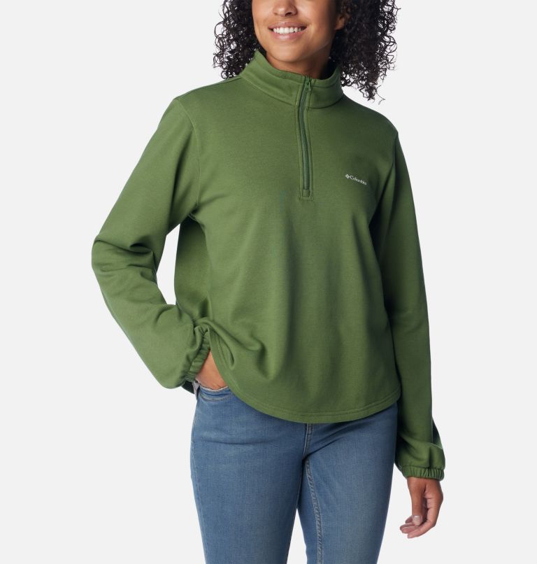 Top con media cremallera Columbia Trek French Terry para mujer, Color: Canteen, image 5