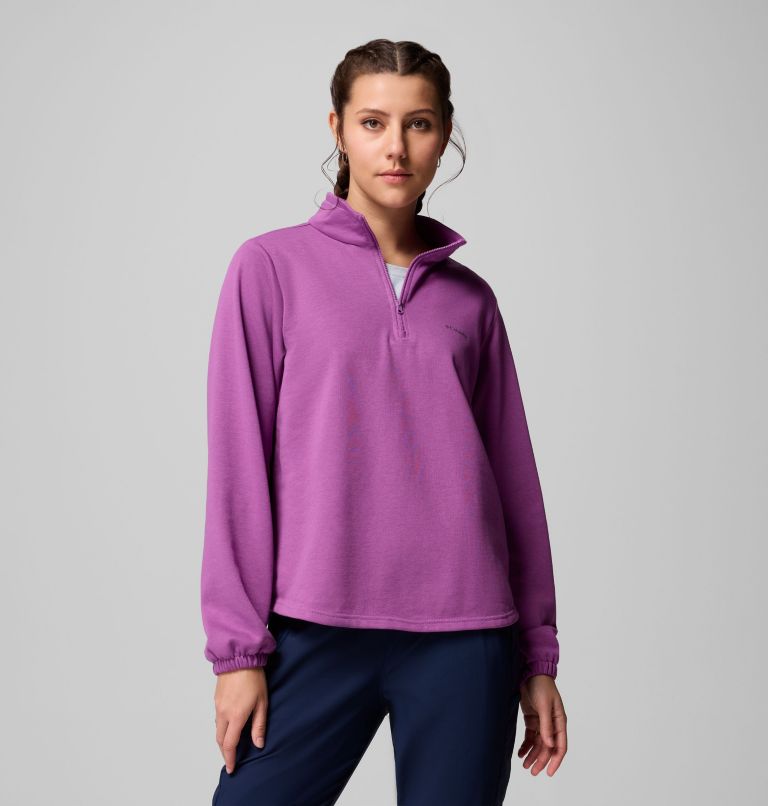 Women's Columbia Trek French Terry Half Zip Pullover, Color: Razzle, image 1