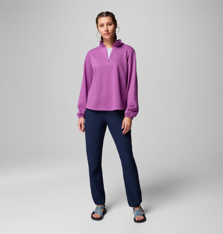 Women's Columbia Trek French Terry Half Zip Pullover, Color: Razzle, image 7