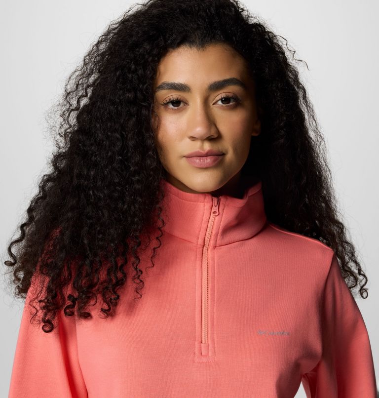 Women's Columbia Trek French Terry Half Zip Pullover, Color: Alpenglow, image 4