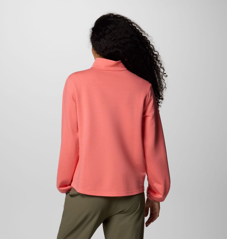Women's Columbia Trek French Terry Half Zip Pullover, Color: Alpenglow, image 2