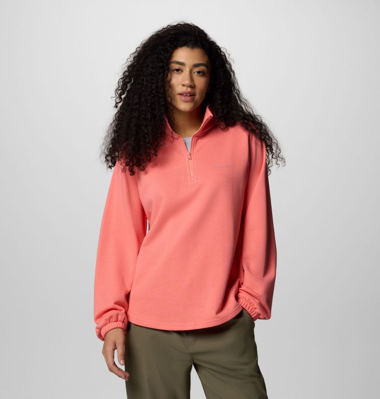 Women's Columbia Trek French Terry Half Zip Pullover, Color: Alpenglow, image 1