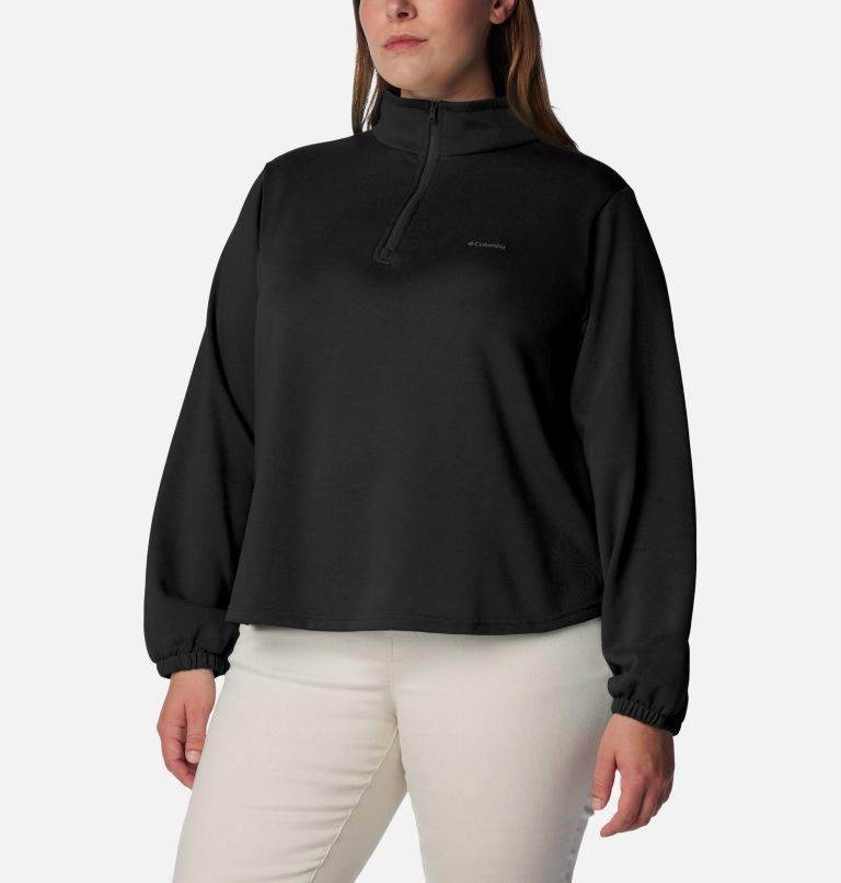 Women's Columbia Trek French Terry Half Zip - Plus Size, Color: Black, image 5