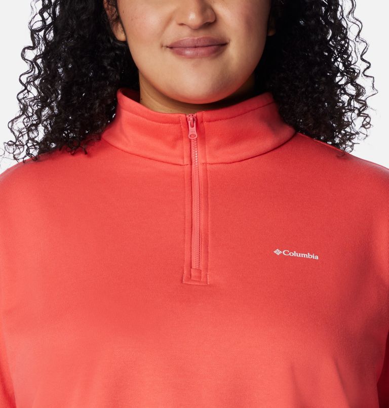Women's Columbia Trek French Terry Half Zip - Plus Size, Color: Juicy, image 4