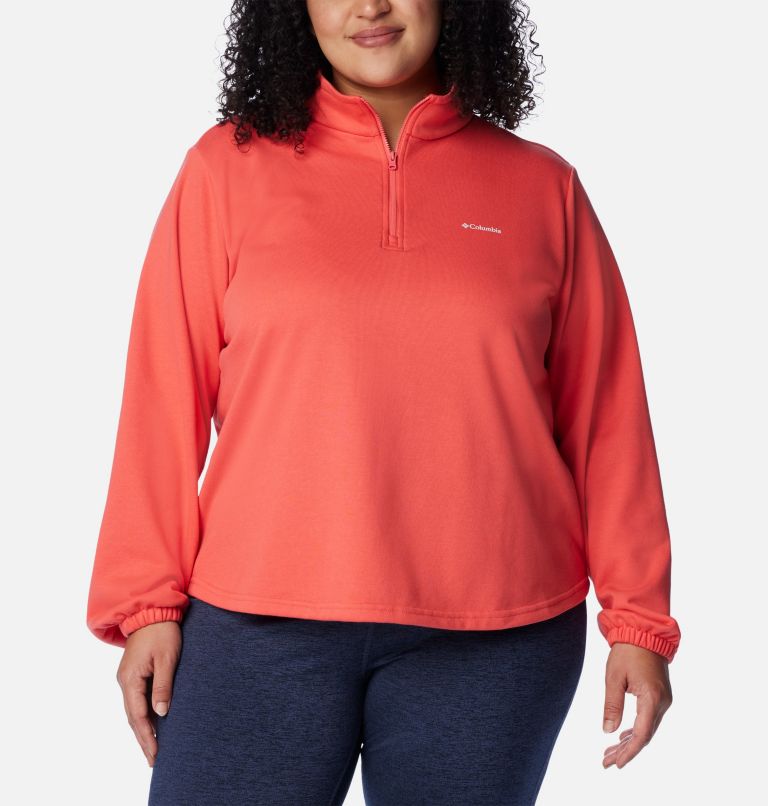 Plus size half outlet zip pullover