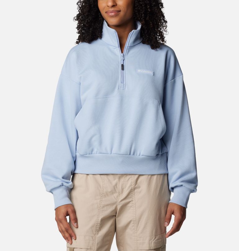 Women's Marble Canyon French Terry Half Zip Sweatshirt, Color: Whisper, image 1