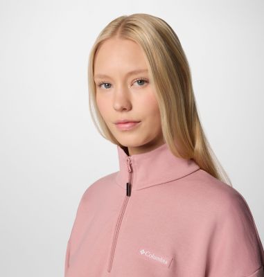 Women's Marble Canyon French Terry Half Zip Sweatshirt, Color: Eraser Pink, image 4