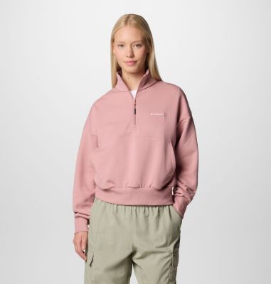 Marble Canyon French Terry Quarter Zip, Color: Eraser Pink, image 1