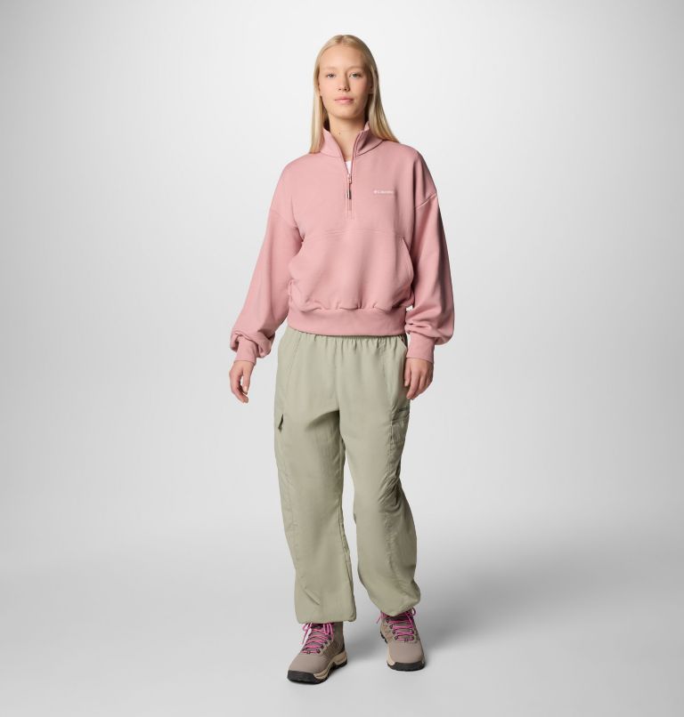Women's Marble Canyon French Terry Half Zip Sweatshirt, Color: Eraser Pink, image 5