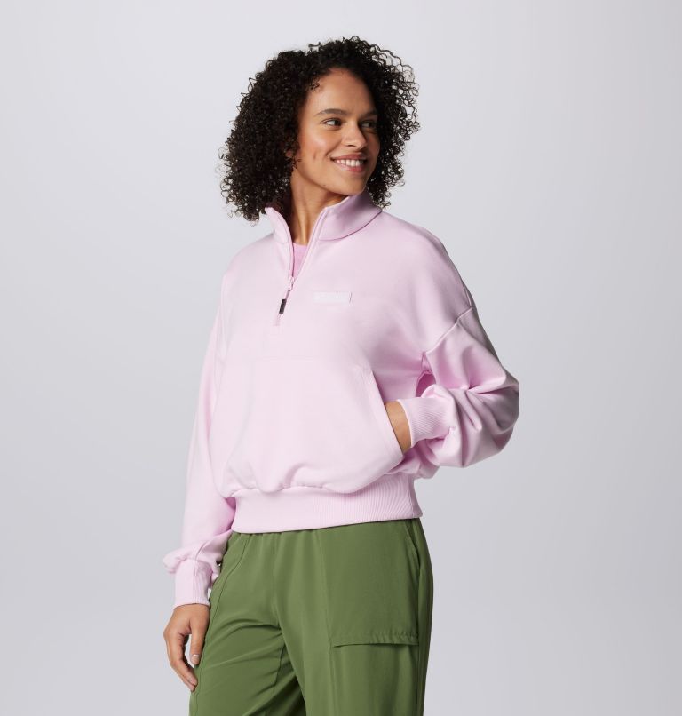 Women's Marble Canyon French Terry Half Zip Sweatshirt, Color: Pink Dawn, image 4