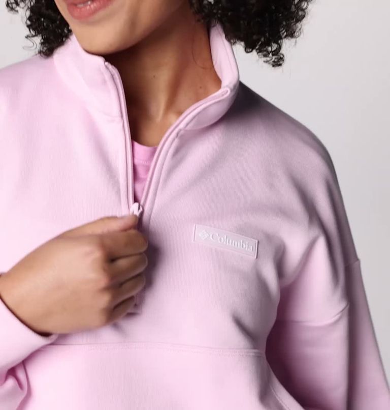 Women's Marble Canyon French Terry Half Zip Sweatshirt, Color: Pink Dawn
