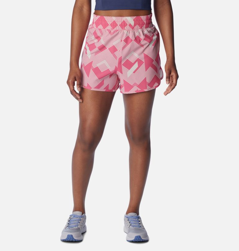 Short Endless Trail pour femme, Color: Ultra Pink, Dark Stone Tech Check, image 1