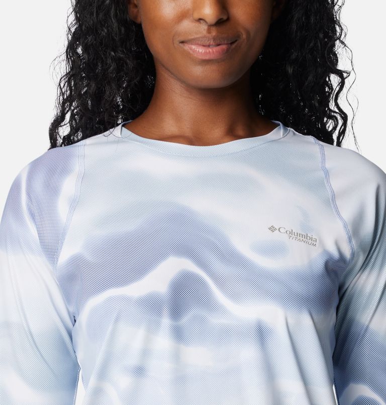 Women's Summit Valley Sun Deflector Long Sleeve Crew, Color: Whisper Undercurrent, image 4