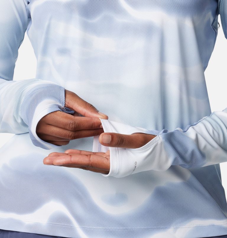 Women's Summit Valley Sun Deflector Long Sleeve Crew, Color: Whisper Undercurrent, image 6
