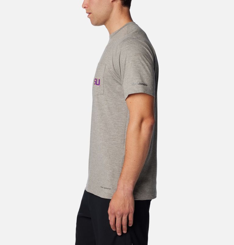 Thumbnail: Men's Collegiate Tech Trail Short Sleeve Shirt - LSU, Color: LSU - Charcoal, image 3