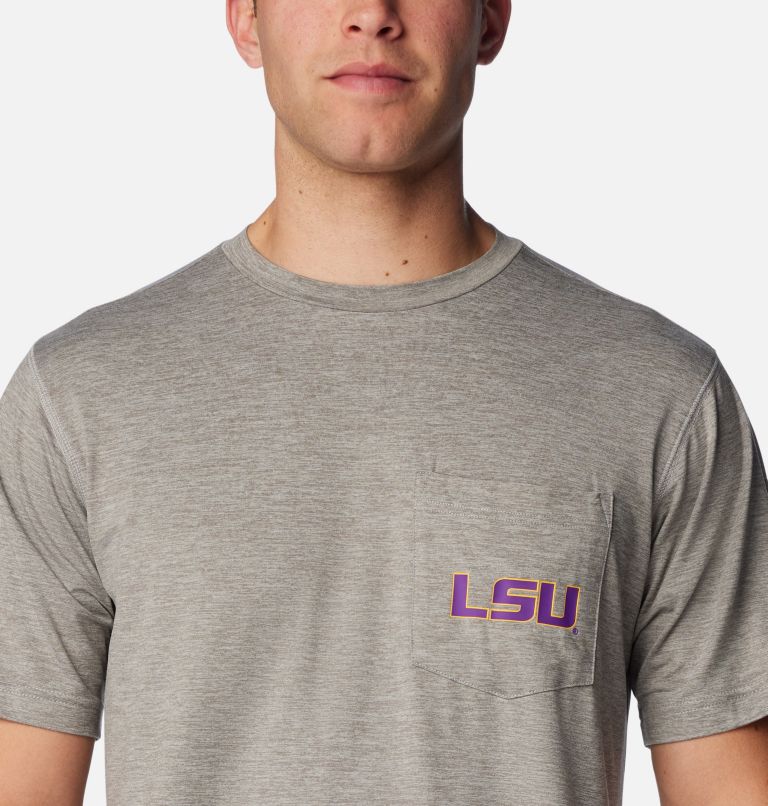 Men's Collegiate Tech Trail Short Sleeve Shirt - LSU, Color: LSU - Charcoal, image 4