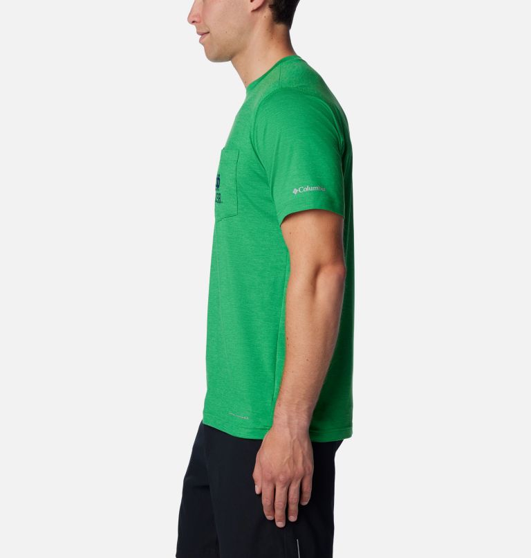 Thumbnail: Men's Collegiate Tech Trail Short Sleeve Shirt - Notre Dame, Color: ND - Fuse Green, image 3