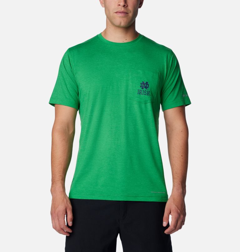 Men's Collegiate Tech Trail Short Sleeve Shirt - Notre Dame, Color: ND - Fuse Green, image 1