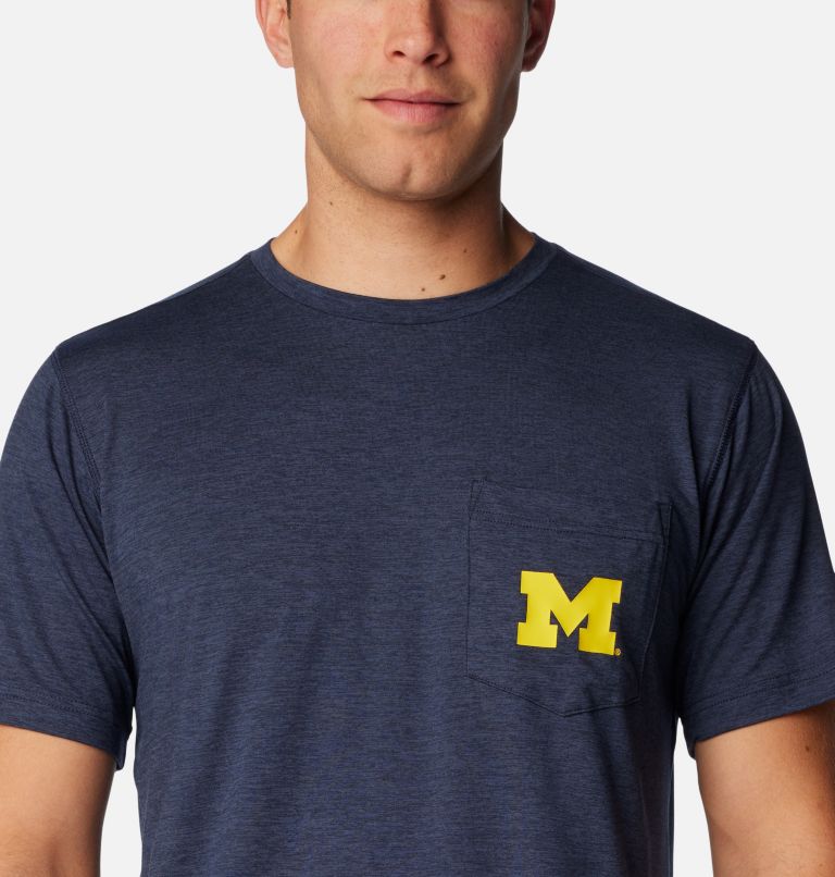 Men's Collegiate Tech Trail Short Sleeve Shirt - Michigan, Color: UM - Collegiate Navy, image 4