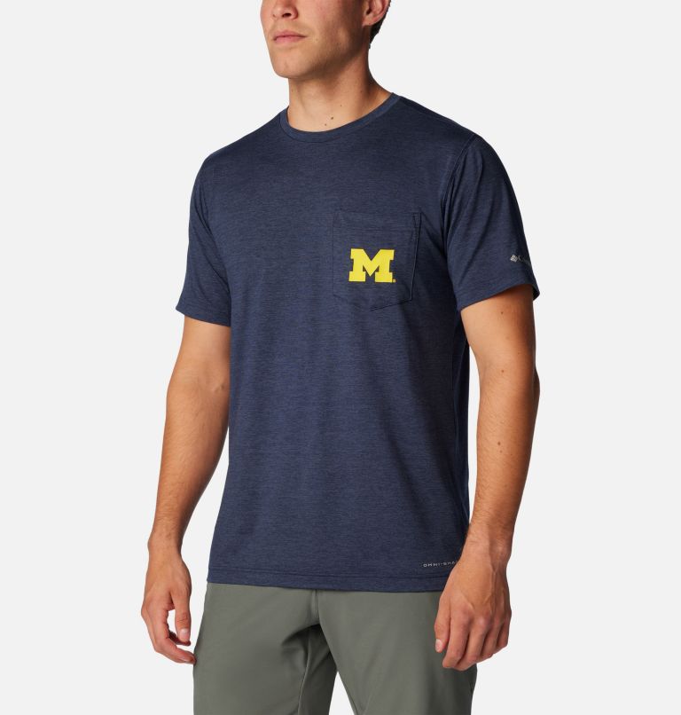 Men's Collegiate Tech Trail Short Sleeve Shirt - Michigan, Color: UM - Collegiate Navy, image 5