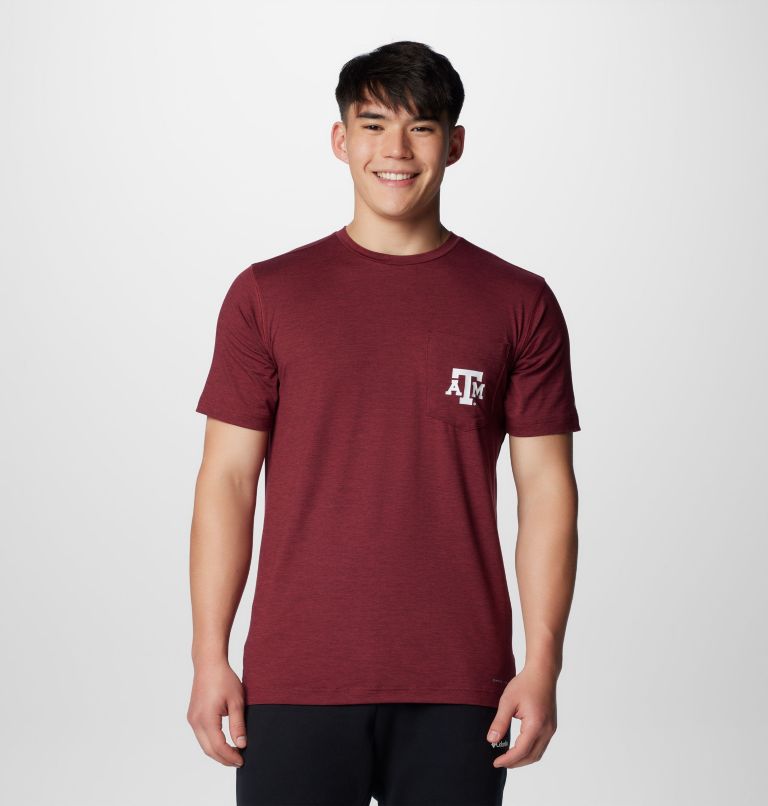 Men's Collegiate Tech Trail Short Sleeve Shirt - Texas A&M, Color: TAM - Deep Maroon, image 1