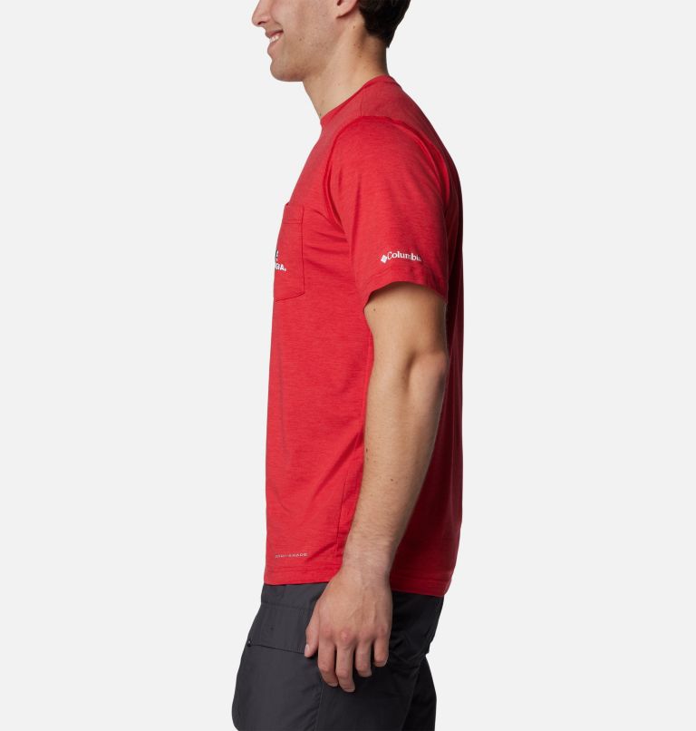 Thumbnail: Men's Collegiate Tech Trail Short Sleeve Shirt - Georgia, Color: UGA - Bright Red, image 3