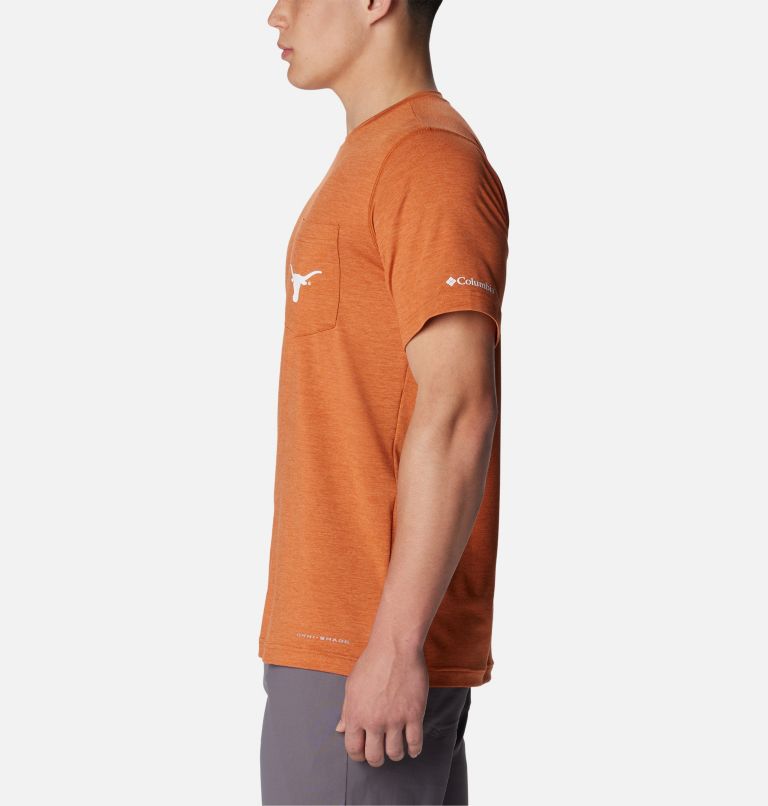 Thumbnail: Men's Collegiate Tech Trail Short Sleeve Shirt - Texas, Color: TEX - Cedar, image 3