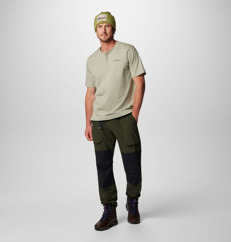Men's Landroamer Short Sleeve Henley II, Color: Safari, image 3