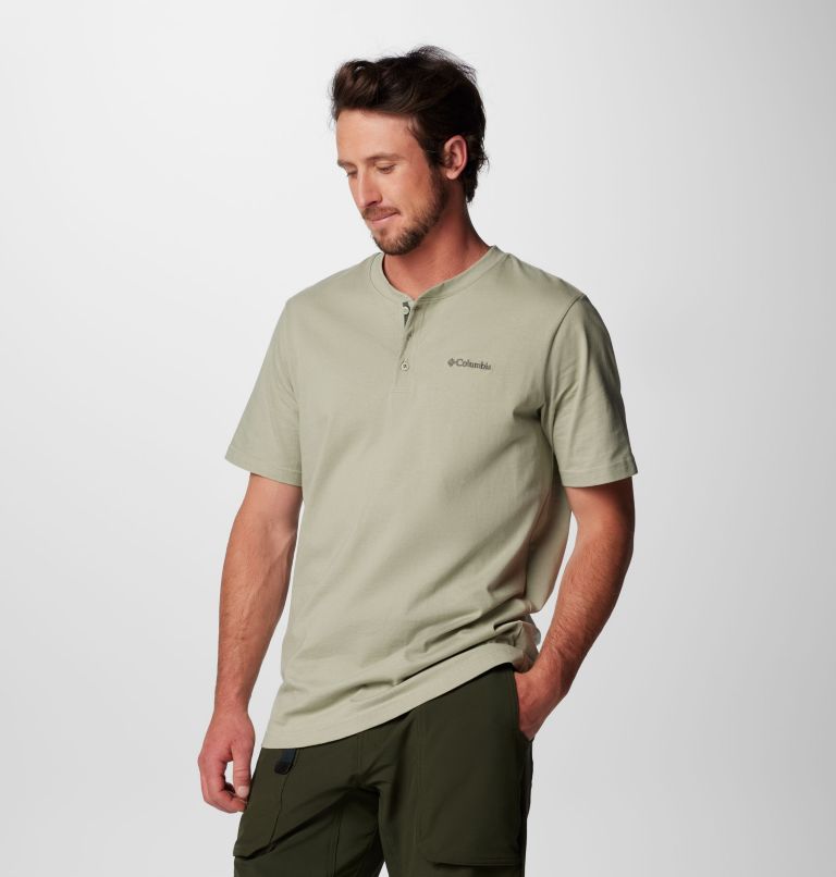 Men's Landroamer Short Sleeve Henley II, Color: Safari, image 4